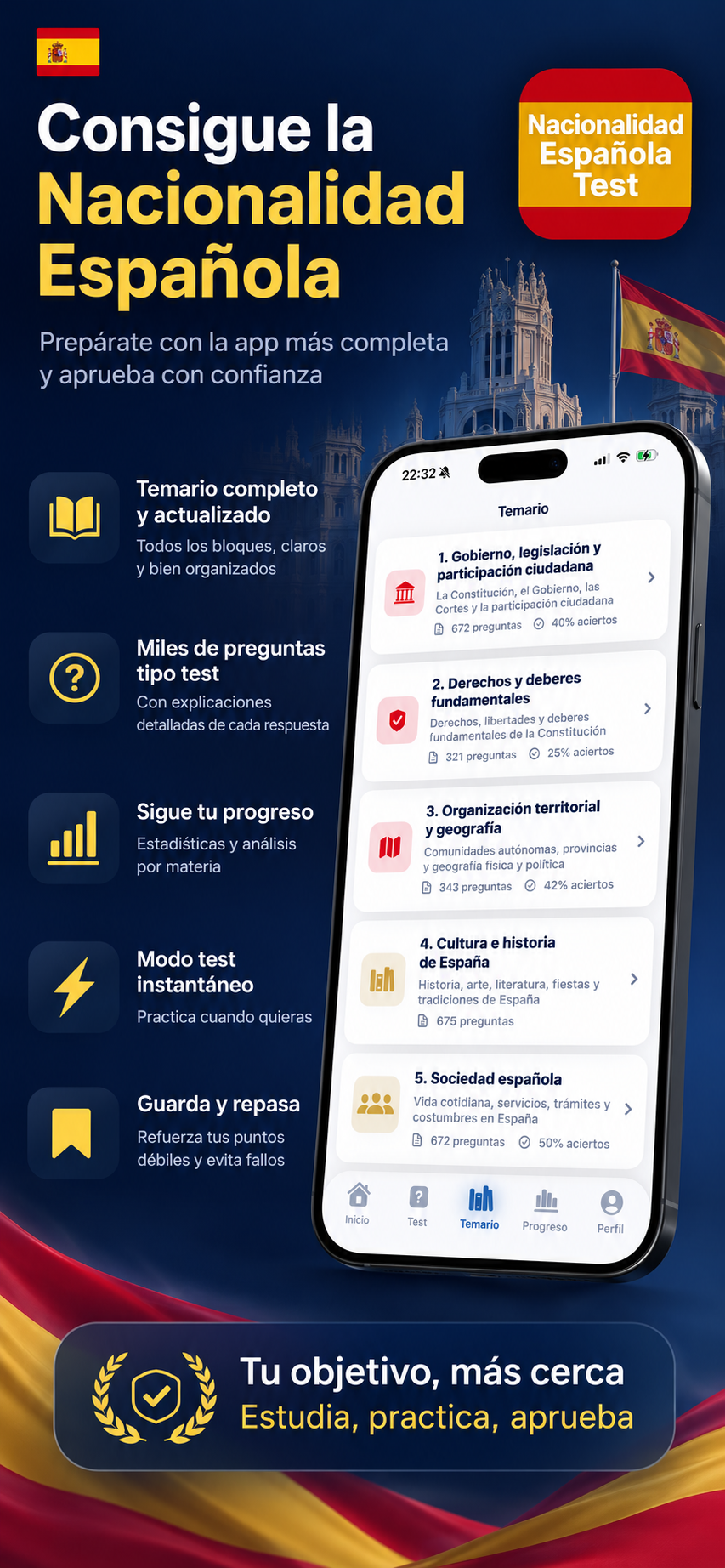 Consigue la nacionalidad española con la app más completa