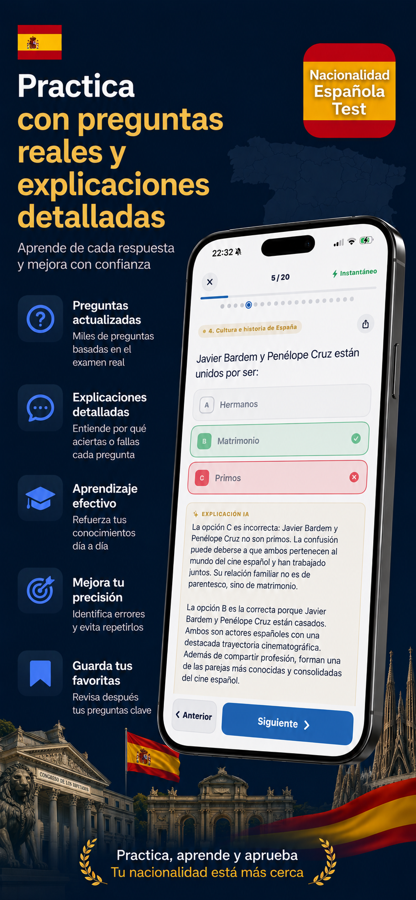 Practica con preguntas reales y explicaciones detalladas